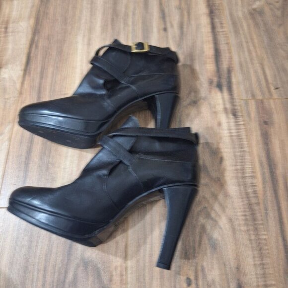 Maz Mara black Leather Buckle High Heel Booties EU 39/US 8 - Picture 5 of 6